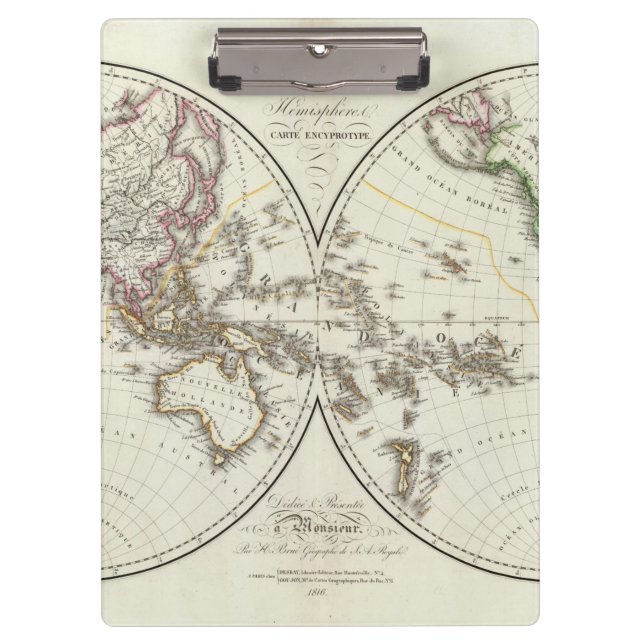 Carpeta De Pinza Mapa del atlas de París (Anverso)