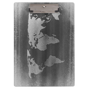 Carpeta De Pinza Mapa del mundo blanco y negro