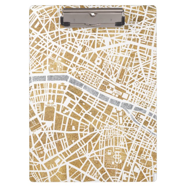 Carpeta De Pinza Mapa dorado de la ciudad de París (Anverso)