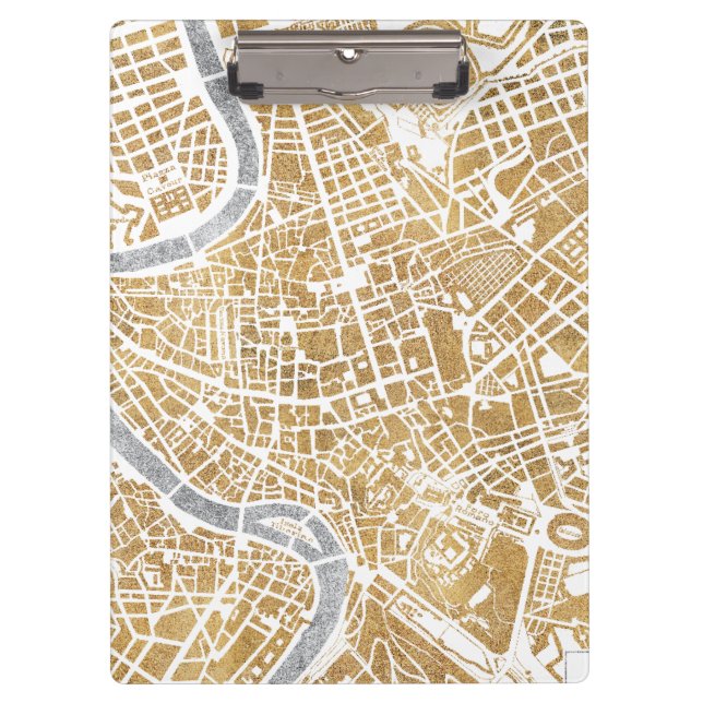 Carpeta De Pinza Mapa dorado de la ciudad de Roma (Anverso)