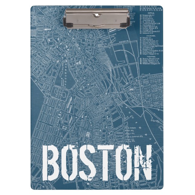 Carpeta De Pinza Mapa gráfico de Boston (Anverso)