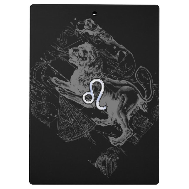 Carpeta De Pinza Mapa Hevelius 1690 del zodiaco de Leo del estilo (Reverso)