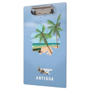 Carpeta De Pinza Mapa ilustrado de Antigua cartel de viaje
