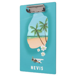 Carpeta De Pinza Mapa ilustrado de la isla caribeña de Nevis.