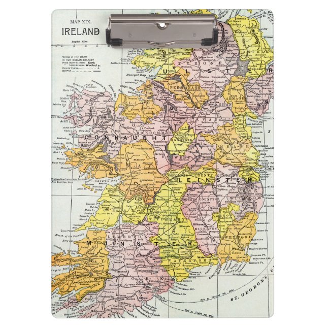Carpeta De Pinza MAPA: IRLANDA, c1890 (Anverso)