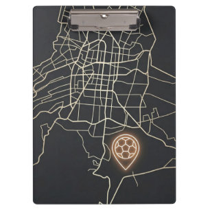 Carpeta De Pinza Mapa minimalista de NYC con icono de fútbol en art