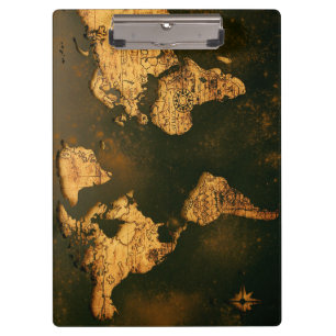 Carpeta De Pinza Mapa Mundial Antiguo Arte de Cartografía Antigua