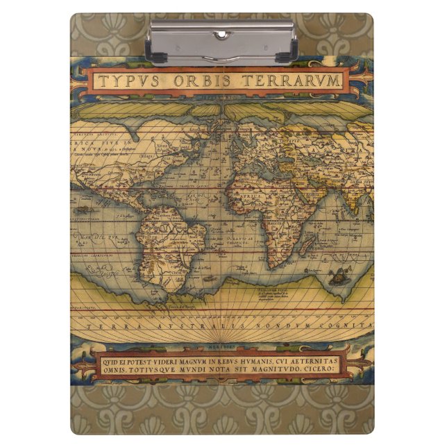 Carpeta De Pinza Mapa Mundial Viaje Antiguo Ortelius Europa (Anverso)