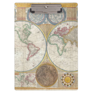 Carpeta De Pinza MAPA MUNDIAL Vintage