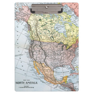 CARPETA DE PINZA MAPA: NORTEAMÉRICA, 1890