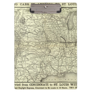 Carpeta De Pinza Mapa Ohio y ferrocarril de Mississippi