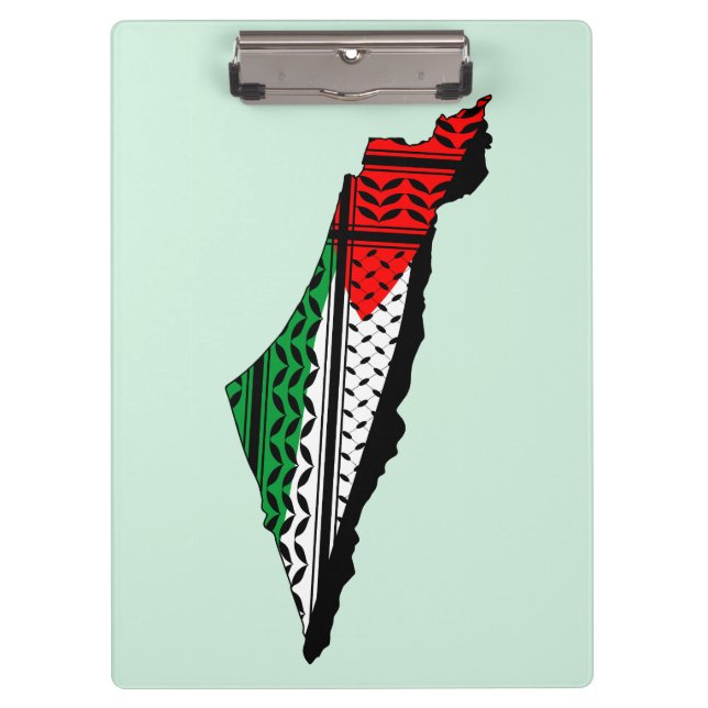 Carpeta De Pinza Mapa palestino con bandera y patrón de Keffiyeg (Anverso)