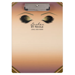 Carpeta De Pinza Maquillaje de ojos dorados Pestañas glamurosas Per