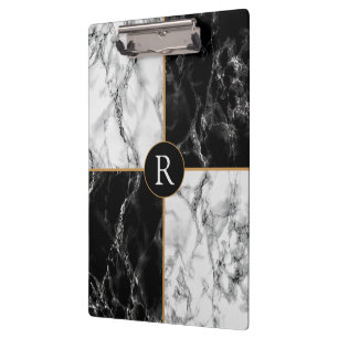 Carpeta De Pinza Marble de verificación blanco y negro de moda - Añ