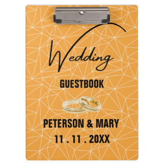 Carpeta De Pinza Marcas de esquí | Elegante Boda negro amarillo inv