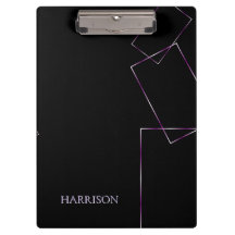 Marco geométrico negro lila Cuaderno personalizado