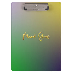 Carpeta De Pinza Mardi Gras Amarillo, Púrpura, Verde