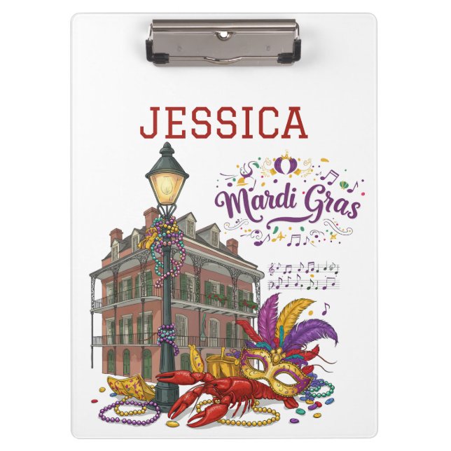 Carpeta De Pinza Mardi Gras personalizado (Anverso)