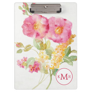 Carpeta De Pinza Margarita blanca del monograma el en azul