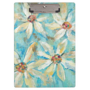 Carpeta De Pinza Margaritas blancas en azul