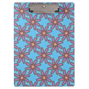 Carpeta De Pinza Margaritas Moradas Lindas Sobre Azul