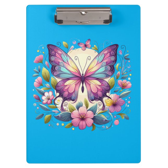 Carpeta De Pinza Mariposa de colores vivos (Anverso)