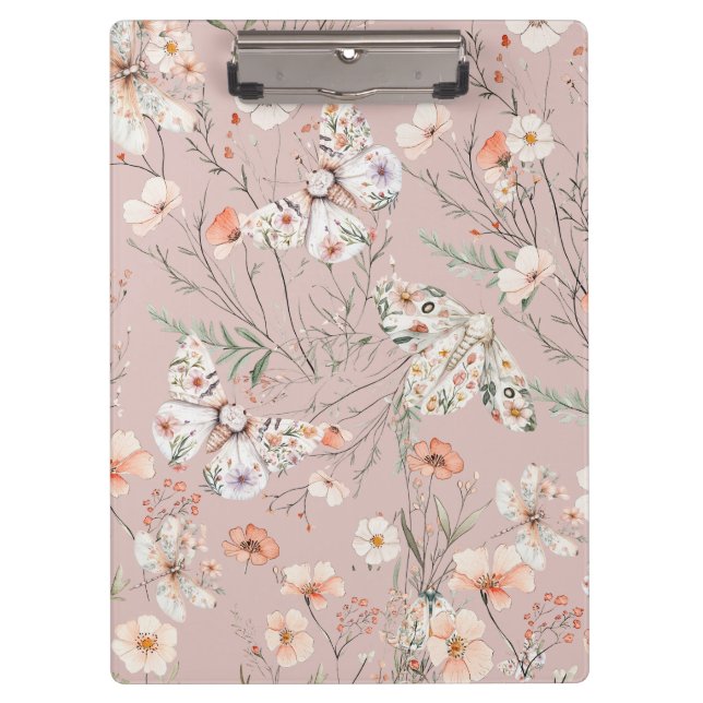 Carpeta De Pinza Mariposa Floral Boho (Anverso)