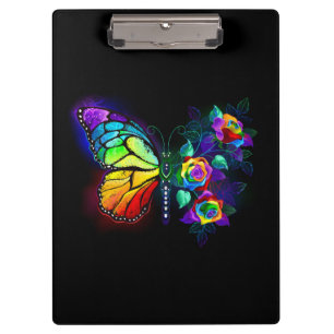 Carpeta De Pinza Mariposa florida arcoiris