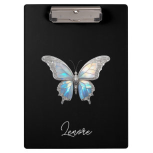 Carpeta De Pinza Mariposa jewel Opal y plata