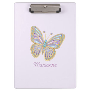 Carpeta De Pinza Mariposa jewel Purple Blue Gold