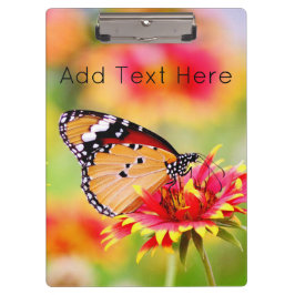Carpeta De Pinza Mariposa monarca en flor roja y amarilla