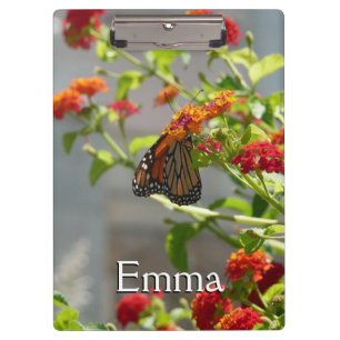 Carpeta De Pinza Mariposa monarca en mariposa roja Bush