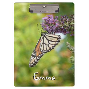 Carpeta De Pinza Mariposa monarca sobre mariposa morada Bush
