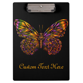 Carpeta De Pinza Mariposa Neon Rainbow personalizada