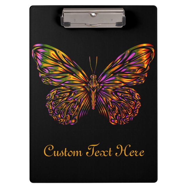 Carpeta De Pinza Mariposa Neon Rainbow personalizada (Anverso)