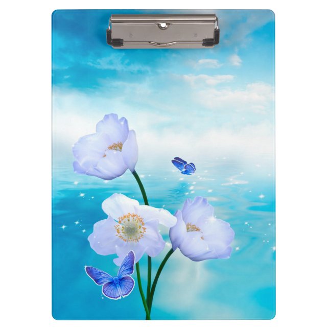 Carpeta De Pinza Mariposas y flores (Anverso)