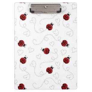 Carpeta De Pinza Mariquita Roja Escarabajo Insecto Amante Corazones