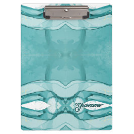Carpeta De Pinza Mármol Azul Claro Patrón Moderno Elegante