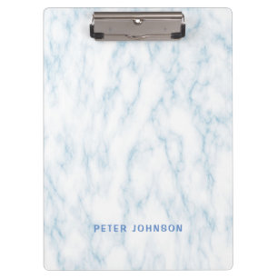 Carpeta De Pinza Mármol Azul y Blanco Fresco