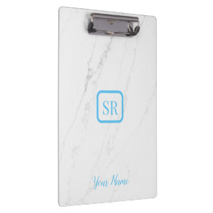 Carpeta De Pinza Mármol Blanco Elegante para Tomar Notas con Estilo
