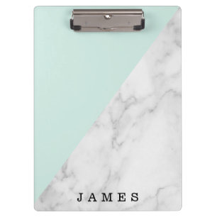 Carpeta De Pinza Mármol blanco moderno con Personalizado de bloques