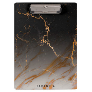 Carpeta De Pinza Mármol blanco y negro