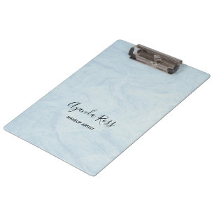 Carpeta De Pinza Mármol de acuarela azul pastel