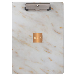 Carpeta De Pinza Mármol gris metálico de cobre de acero dorado