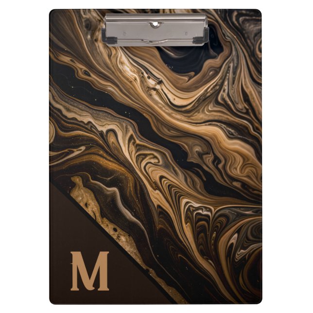 Carpeta De Pinza Mármol monograma moderno (Anverso)