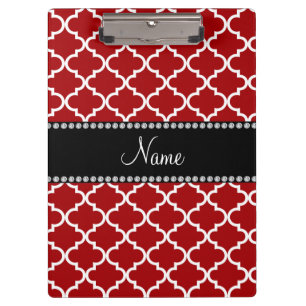 Carpeta De Pinza Marroquí rojo conocido personalizado