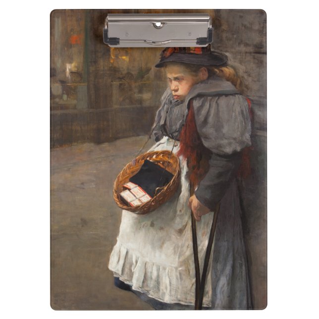 Carpeta De Pinza Matchstick Chica Pobre Calle Urchin Pobreza Urbana (Anverso)