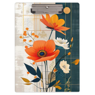 Carpeta De Pinza Matriz de flores en medios mixtos