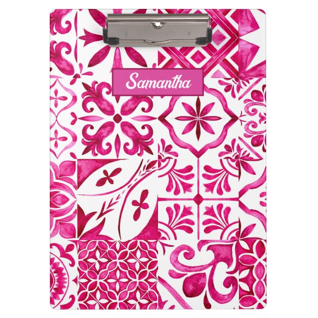 Carpeta De Pinza Mayólica de verano rojo Mediterráneo siciliano (Anverso)