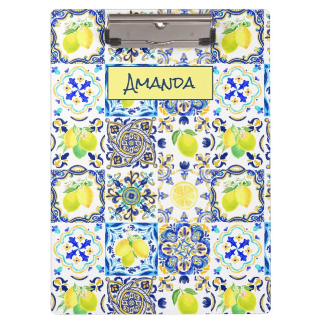 Carpeta De Pinza Mayólica mediterránea de verano siciliana (Anverso)